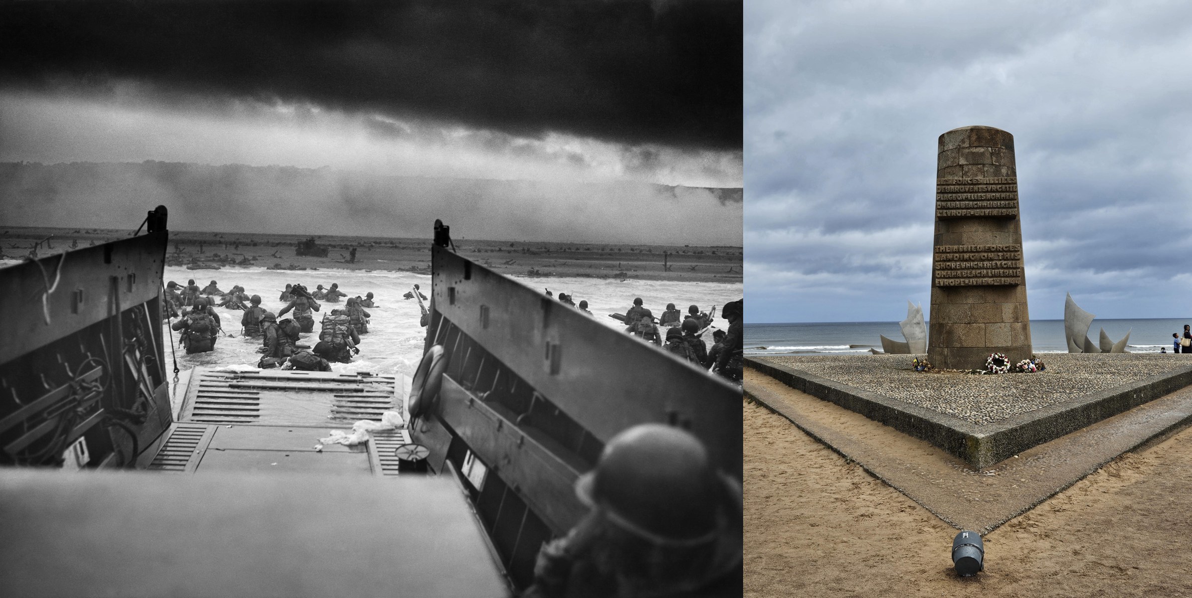 Photograph at the Omaha Beach war memorial